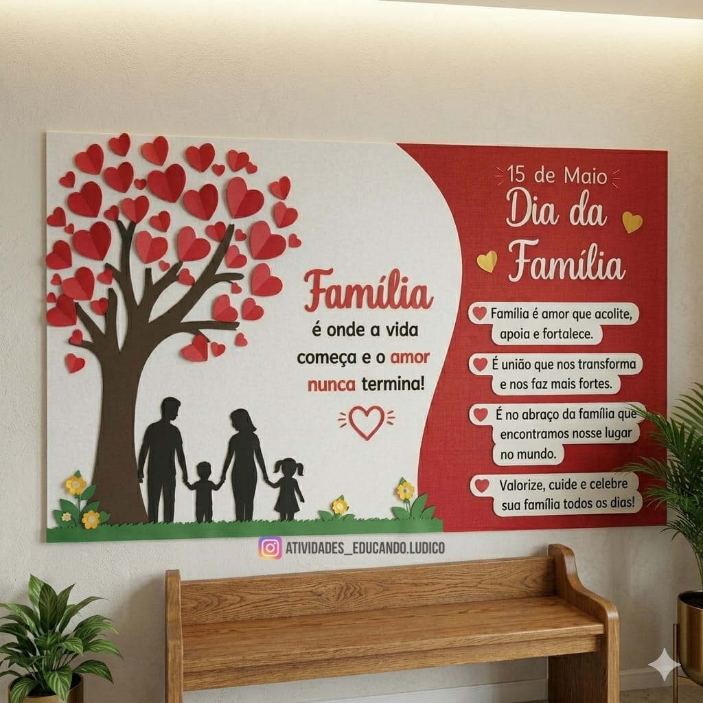 🌳 ️ *Painel Dia da Família – Árvore do Amor* ️🌳 - Rosangela da R...