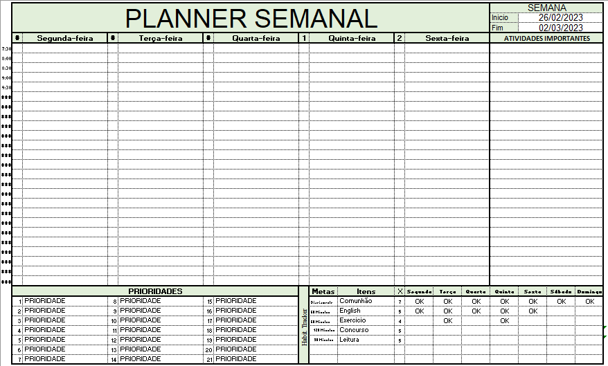 PLANNER SEMANAL SIMPLES - Rene Alves | Hotmart