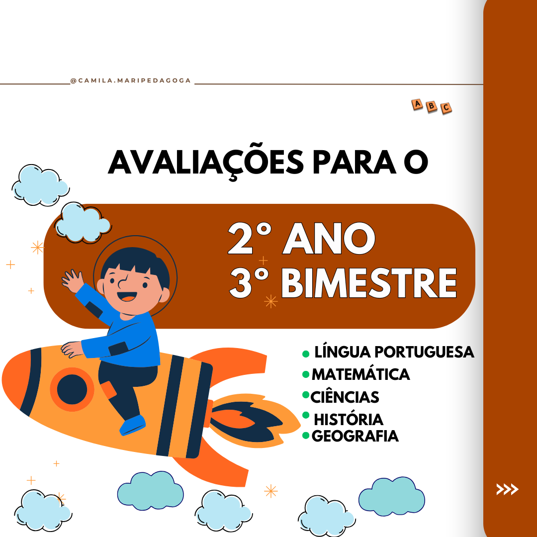 AVALIAÇÃO 2º ANO 3º BIMESTRE - Camila Ribeiro | Hotmart