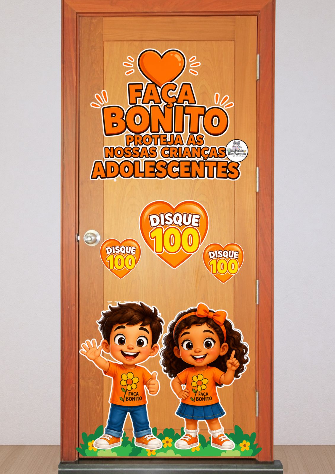 PAINEL MAIO LARANJA PARA PORTA OU PAREDE