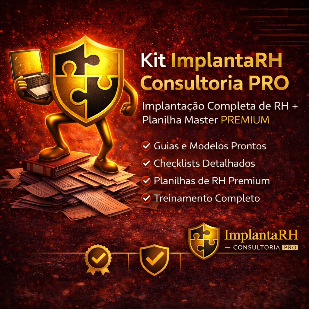 Kit ImplantaRH Consultoria | Implantação Básica Completa de RH + Planilha Master Premium