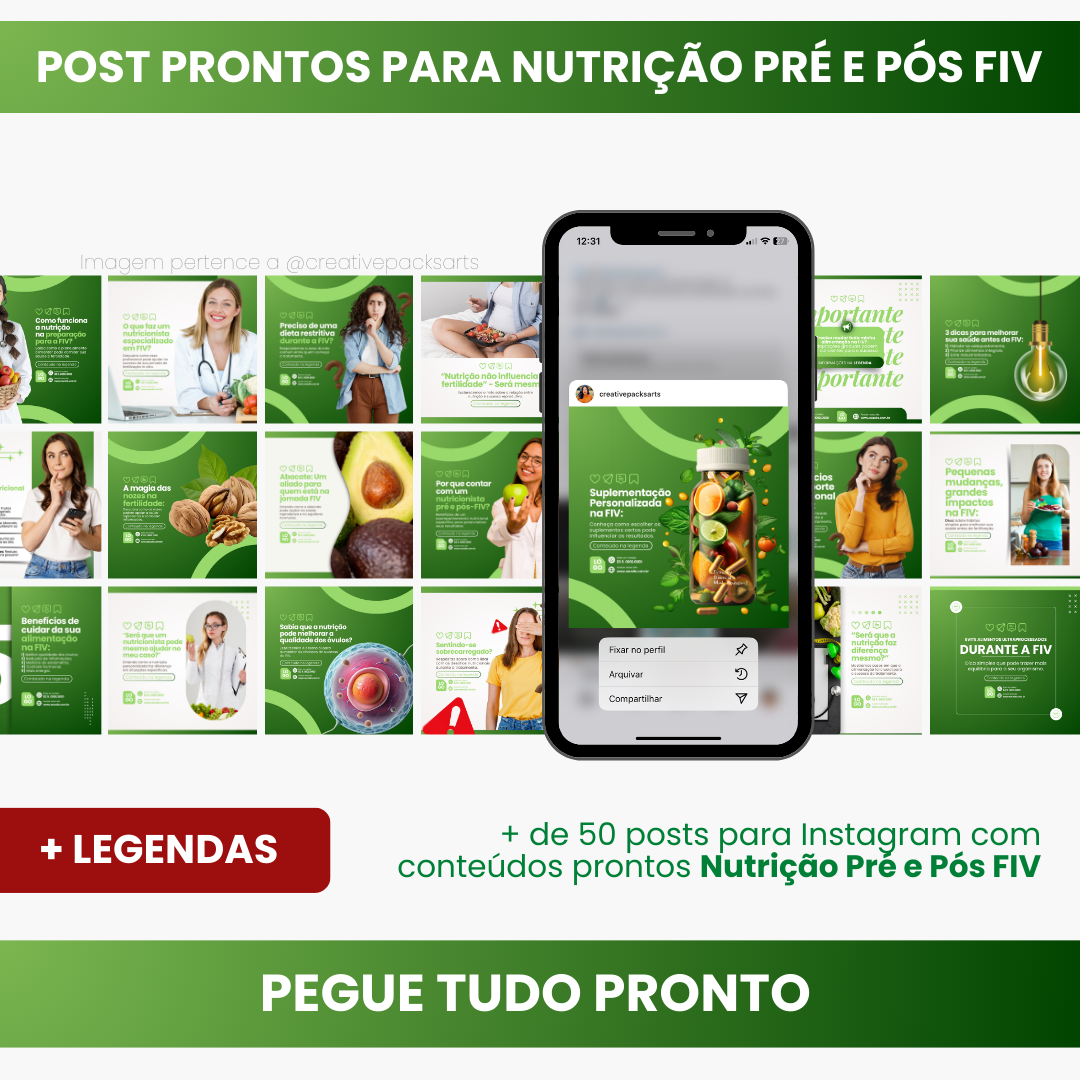 Imagem de capa para o Curso online PACK PARA NUTRIÇÃO PRÉ E PÓS FIV