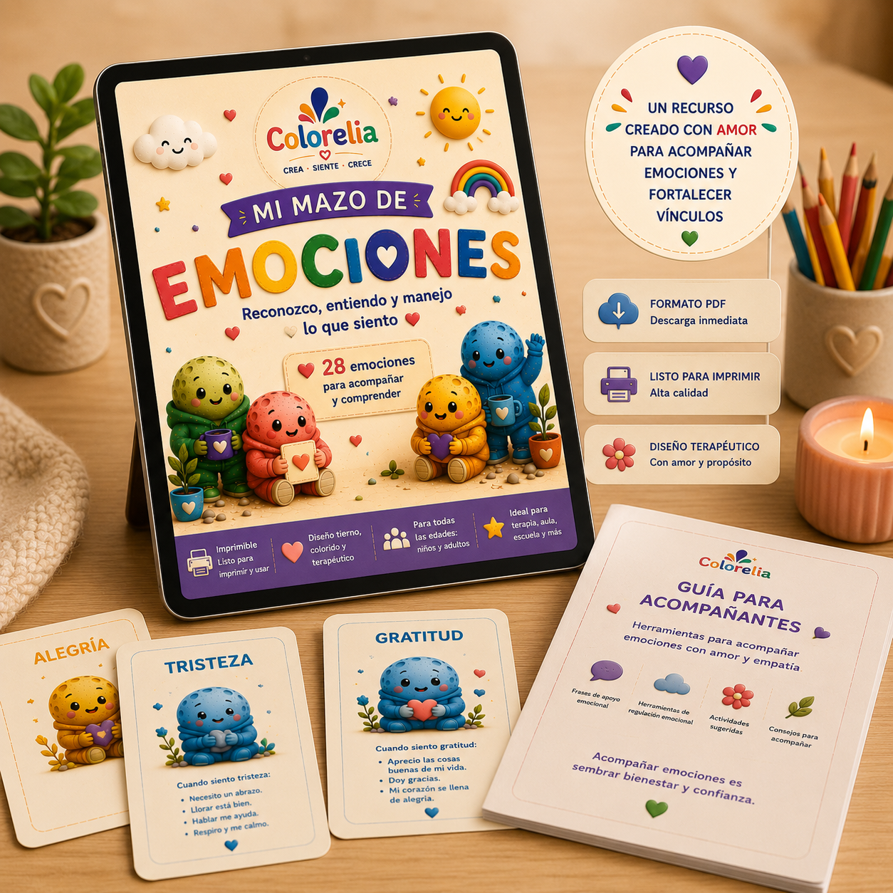 Mazo de Emociones - 28 cartas para ayudar a los niños a reconocer, entender y regular sus emociones
