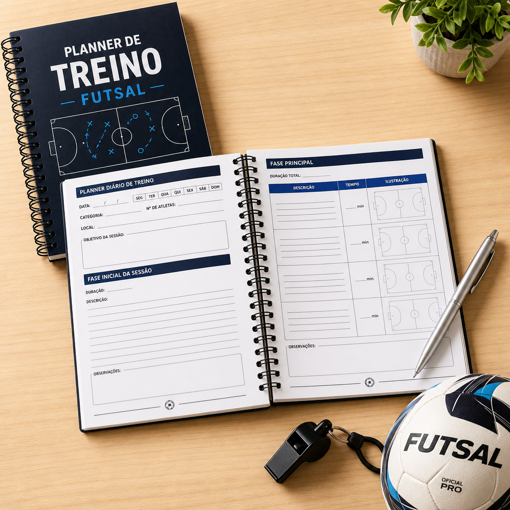 Capa do Planner de Treino Futsal - Diário do Treinador