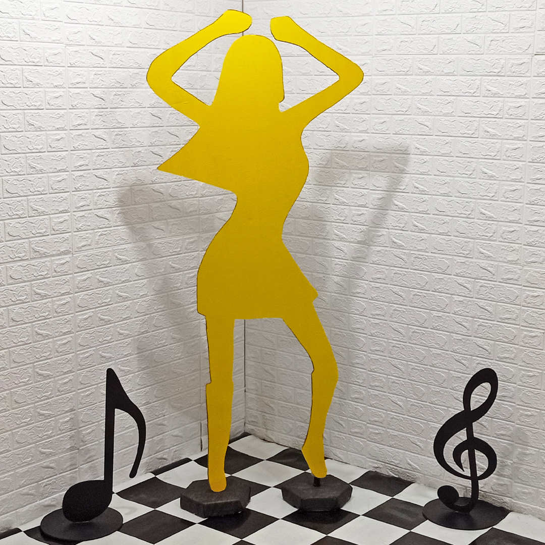Moldes de Silhueta Feminina Discoteca Balada Neon Dança Para Imprimir