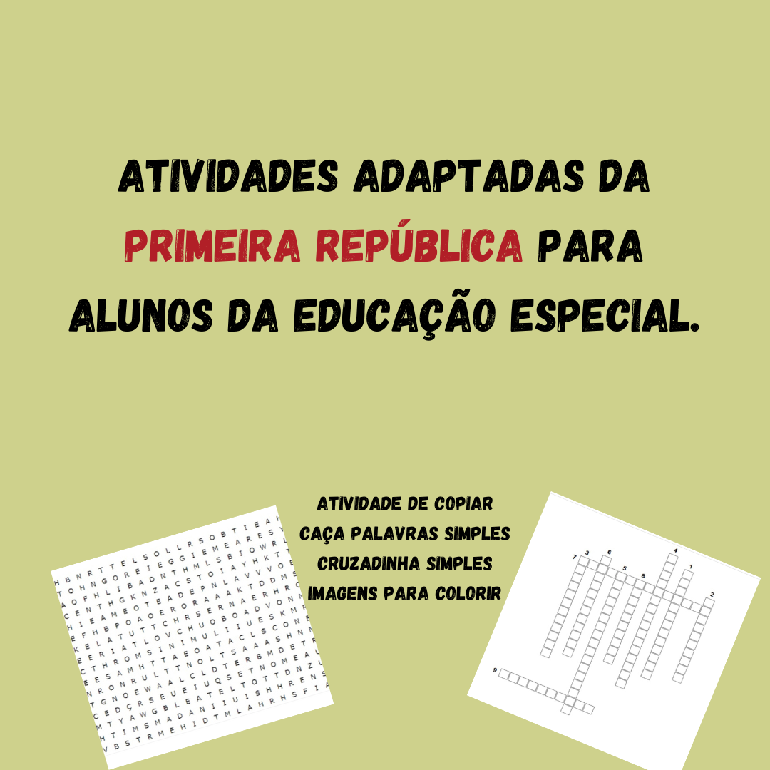10 ATIVIDADES ADAPTADAS PRIMEIRA REPUBLICA - MD Pedagógico | Hotmart