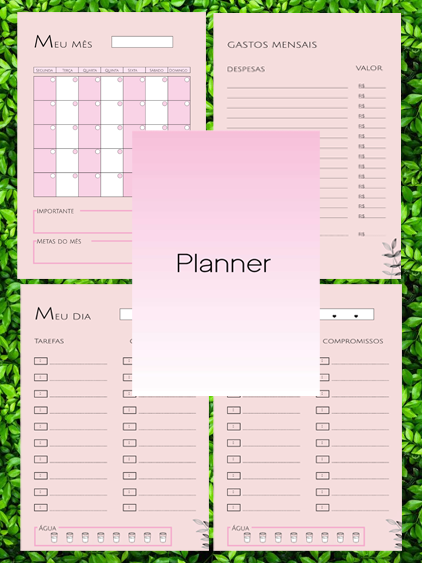 Planner mensal e semanal Rosa - Isabella Gomes | Hotmart