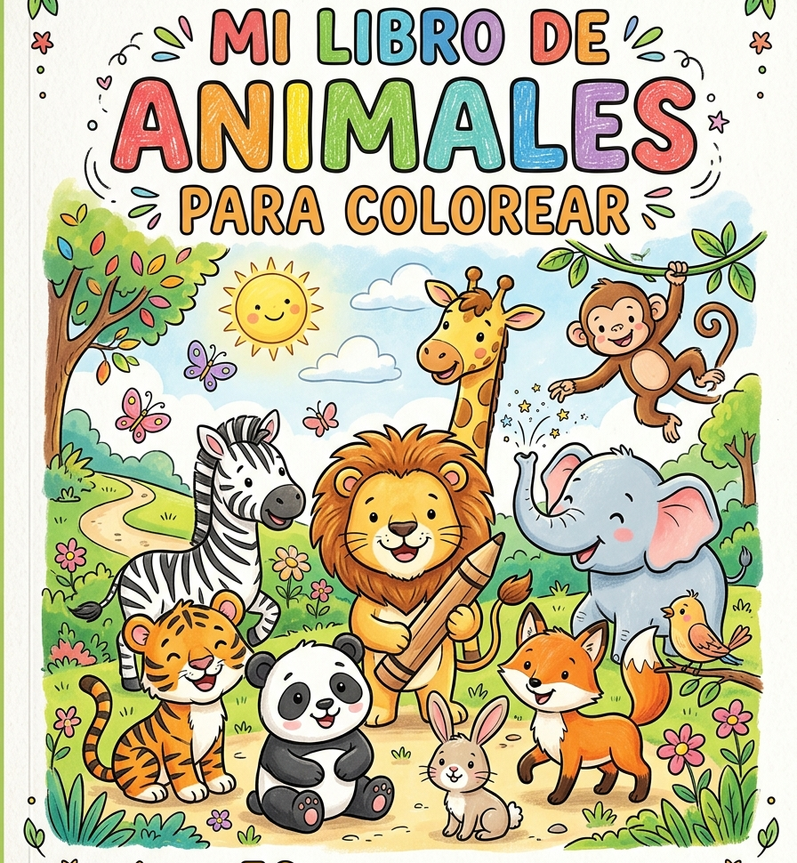libro de dibujos para colorear de animales | Hotmart