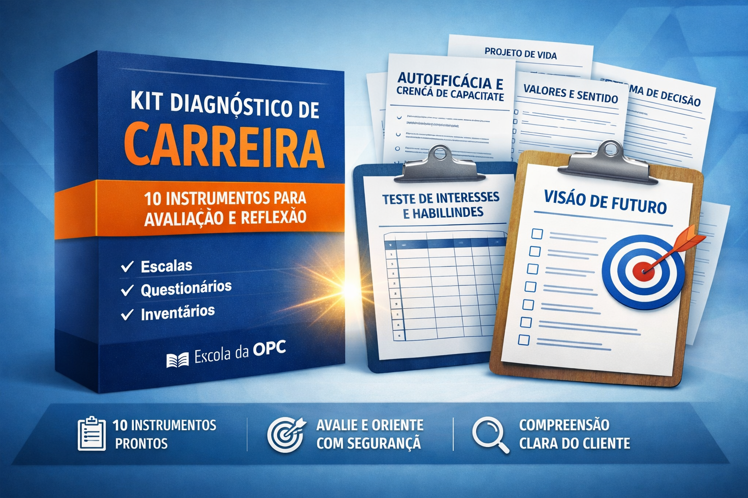 Kit Diagnóstico de Carreira: Escalas, questionários e inventários de Orientação Profissional