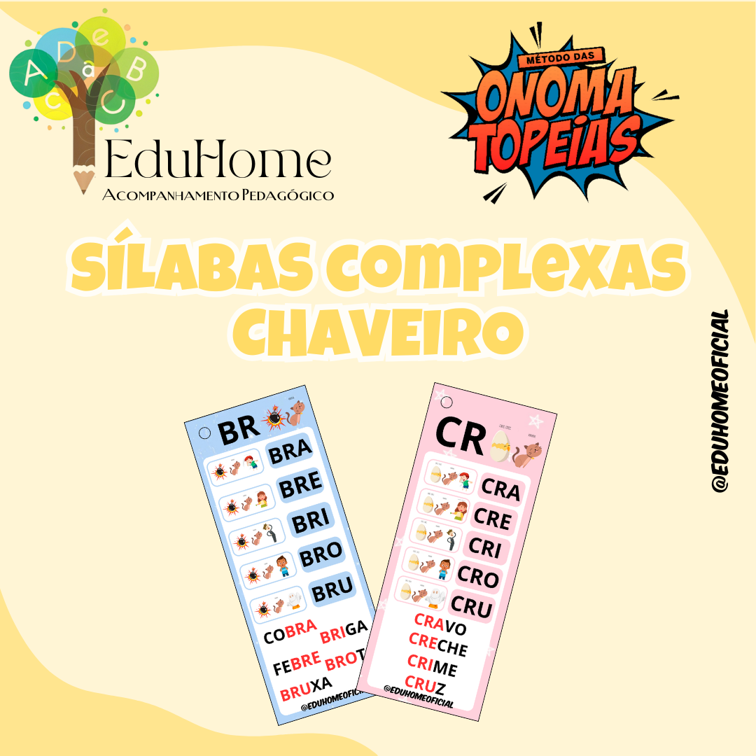 Chaveiro de Sílabas Complexas com Onomatopeias - Meirielli S. Store...