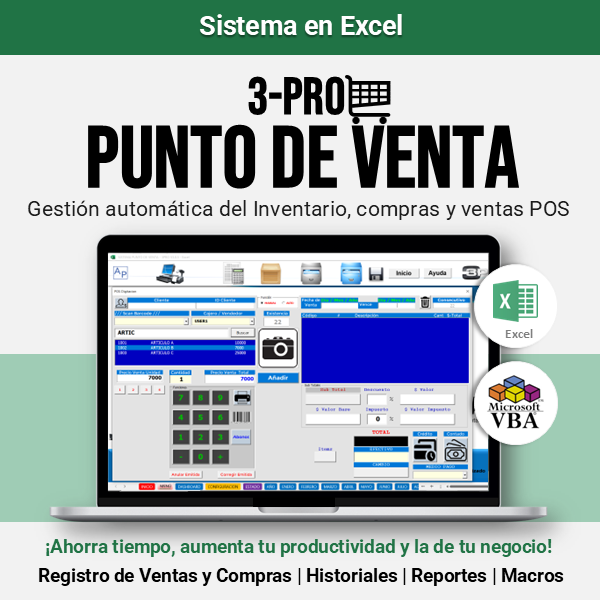 Sistema Punto de Venta en Excel - 3Pro