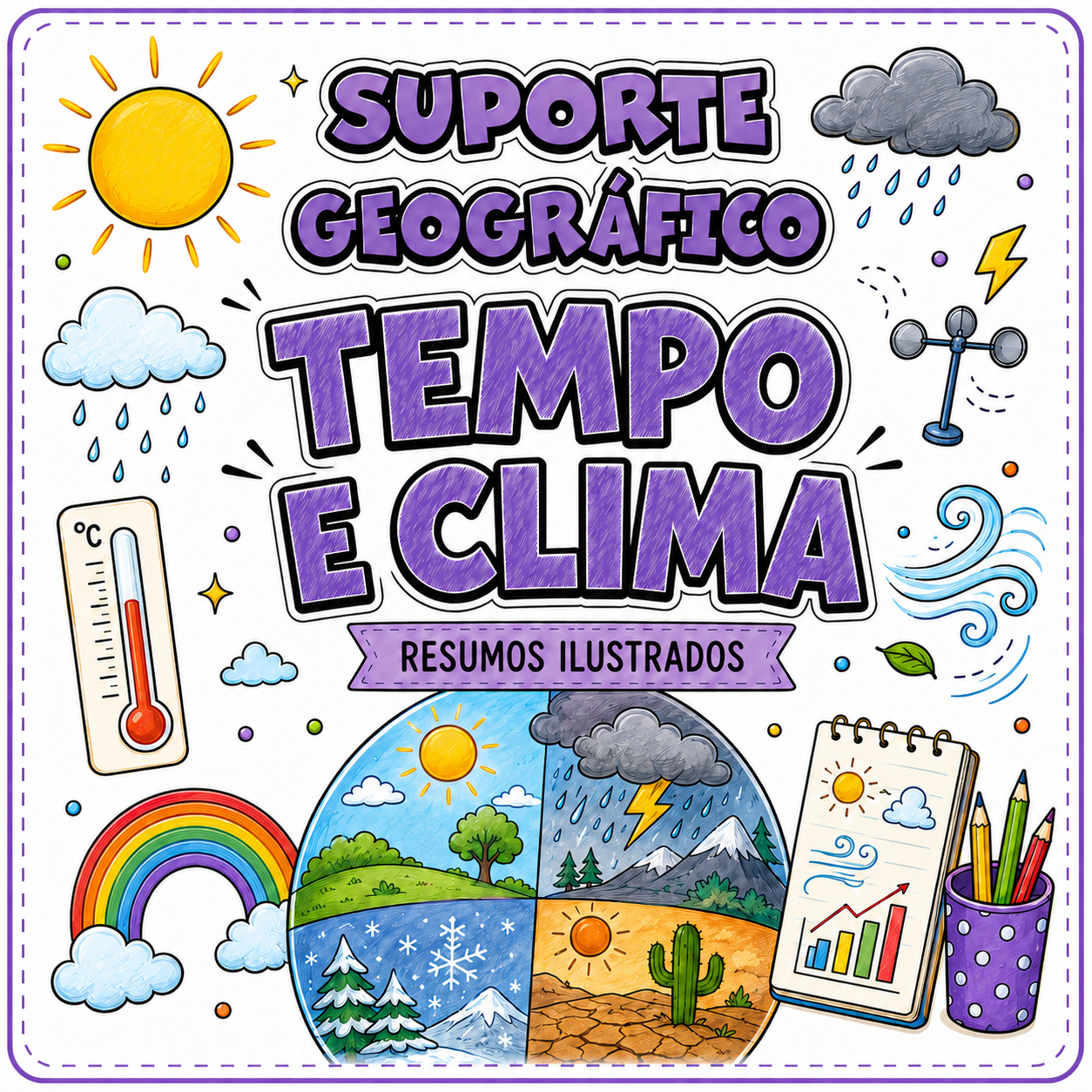 ππ¨ RESUMOS ILUSTRADOS PARA COLORIR 6 β TEMPO E CLIMA