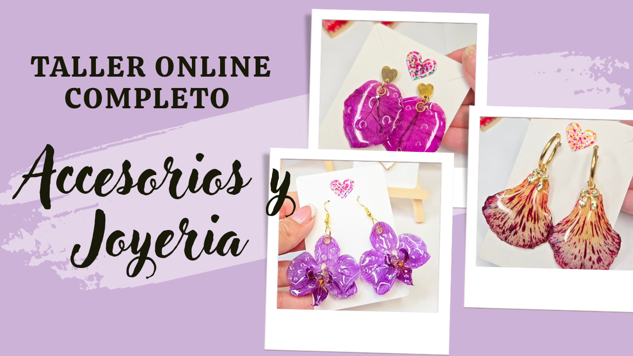 TALLER COMPLETO DE ACCESORIOS Y JOYERIA CON FLORES NATURALES