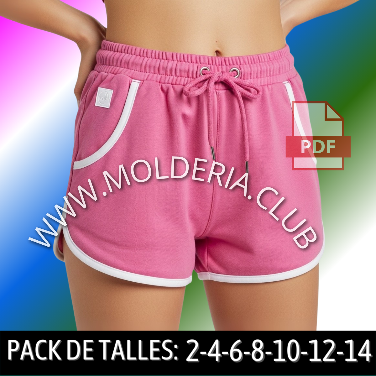 Patrón de Costura de Short para Niñas - Molde de Pantalón Corto Infantil
