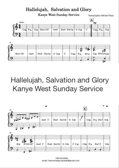 Hallelujah Salvation And Glory Lyrics By Kanye West Partitura Piano Hallelujah, Salvation and Glory - Kanye West Sunday...