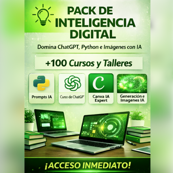PACK DE INTELIGENCIA ARTIFICIAL – Domina la IA, ChatGPT, Python e I...