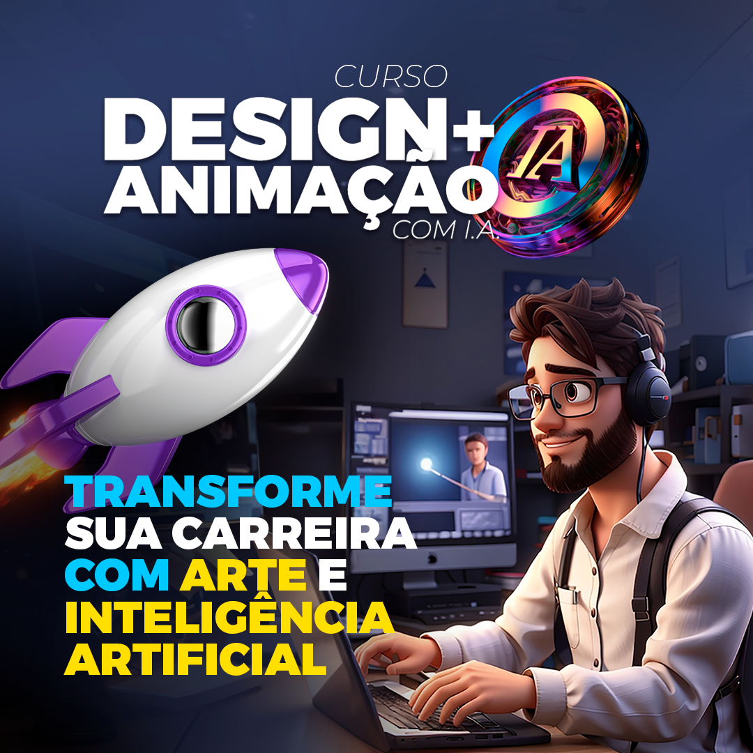 Imagem de capa para o Curso online Design e Animação com IA