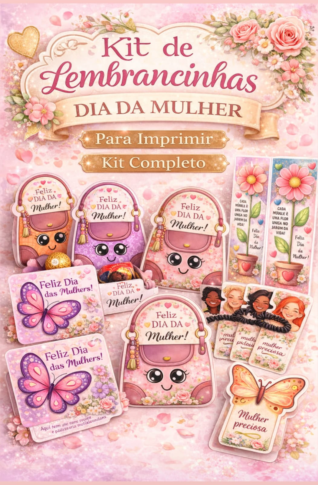 SUPER KIT DIA DA MULHER | LEMBRANCINHAS PRONTAS PARA IMPRIMIR - HOP...