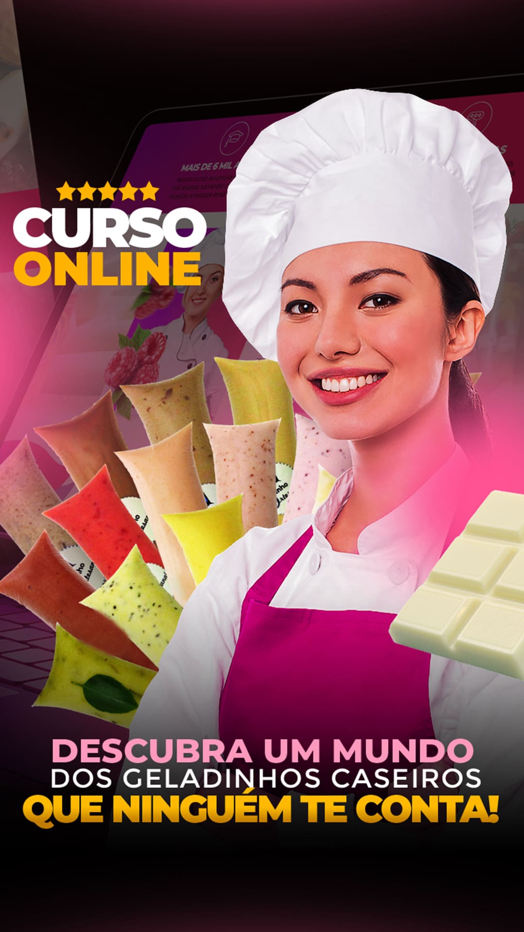 Imagem de capa para o Curso online Curso Geladinho Gourmet