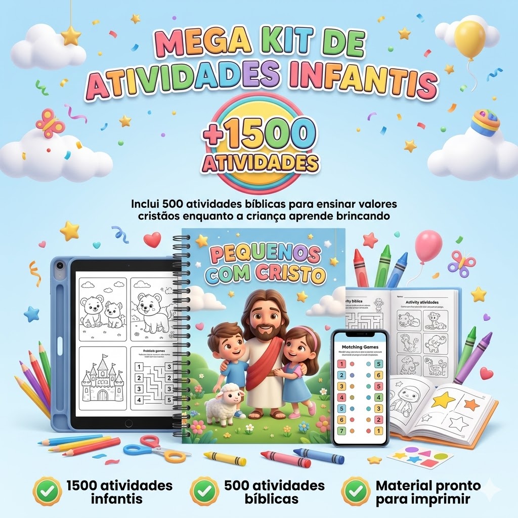Mega Kit de Atividades Infantis – 1500 Atividades Educativas (Inclu...