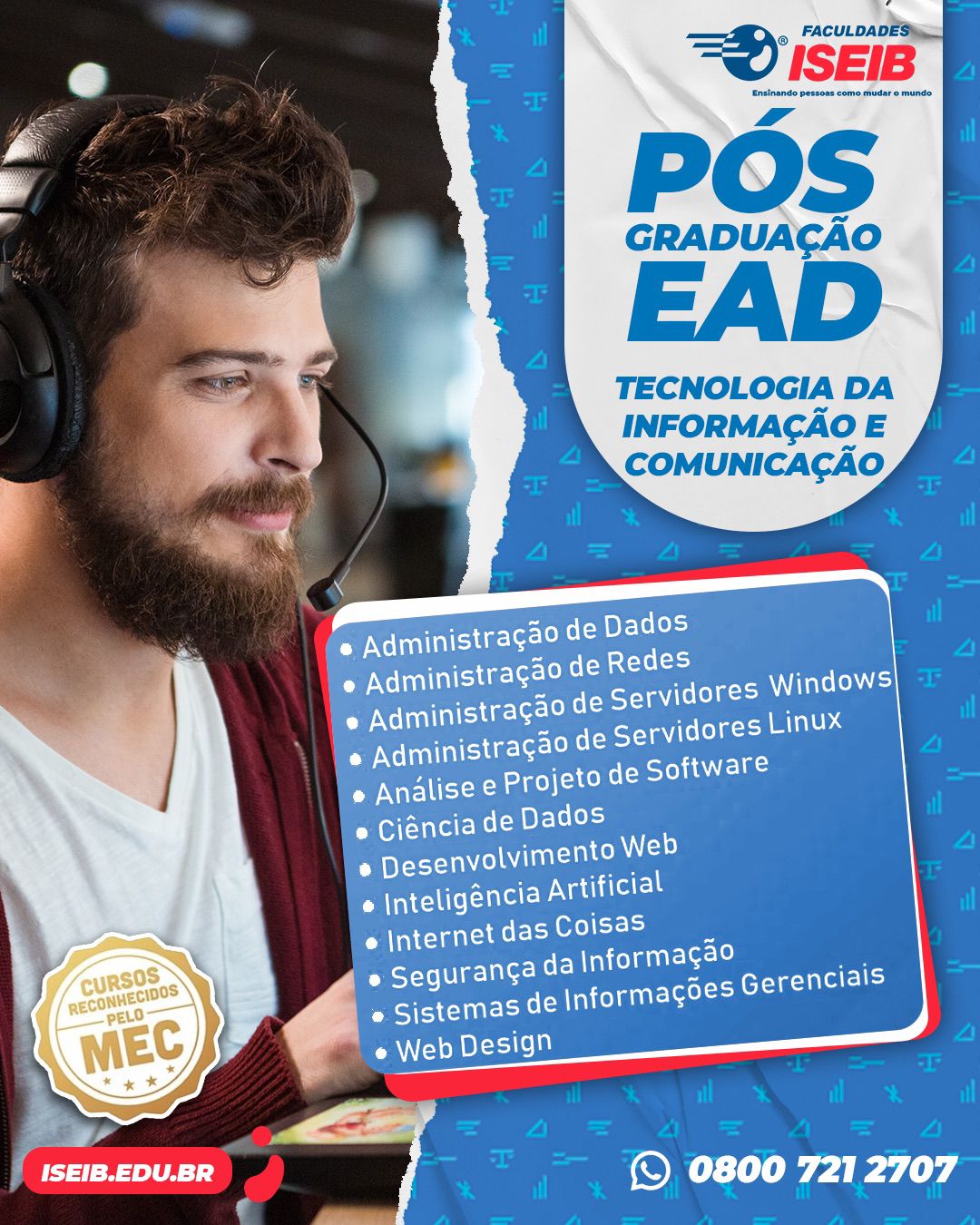 Imagem de capa para o Curso online Pós-Graduação Análise e Projeto de Software