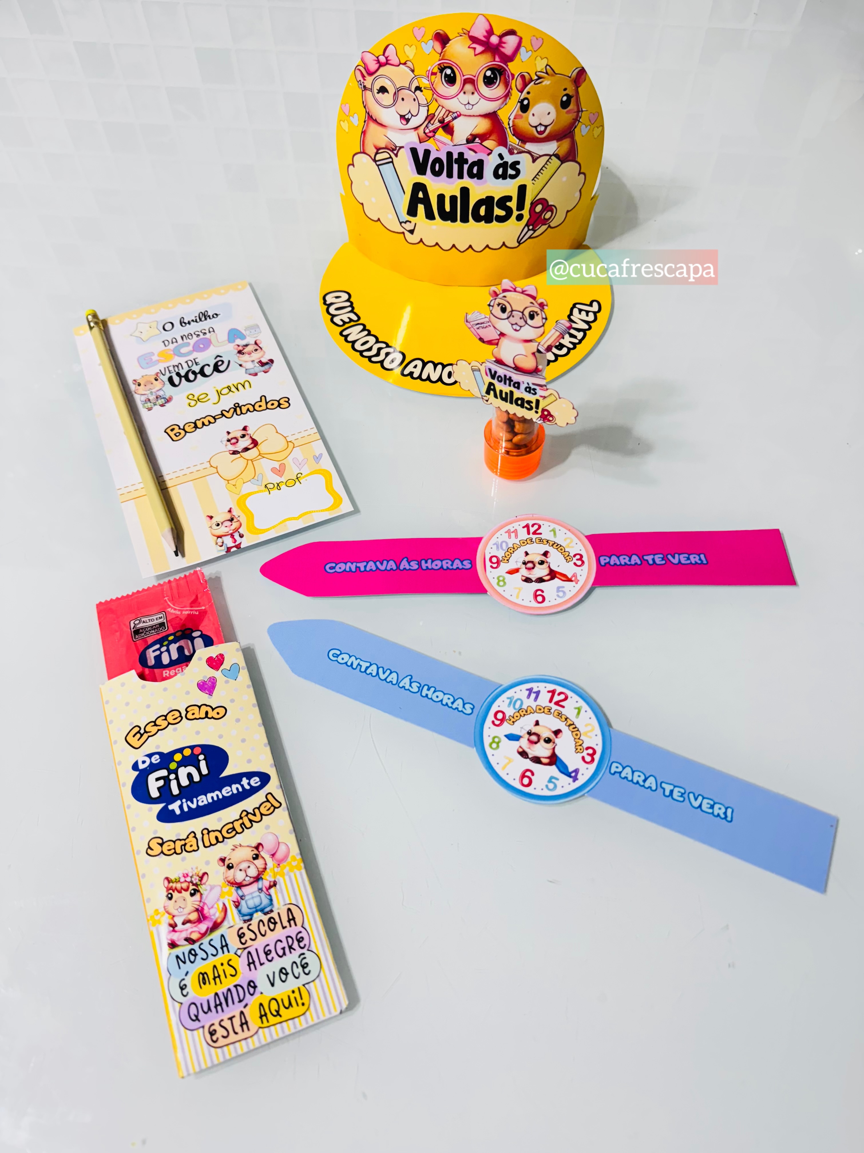 Kit lembrancinha volta às aulas Capivaras