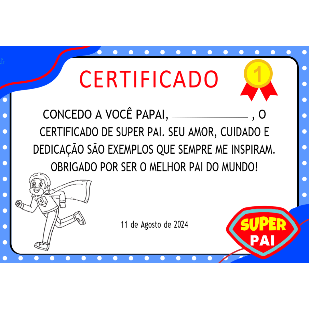 Certificado Dia dos Pais 2024 - Adriane Franco | Hotmart