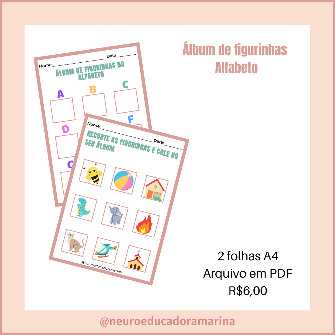 Álbum de figurinhas do Alfabeto - Marina La Selva | Hotmart