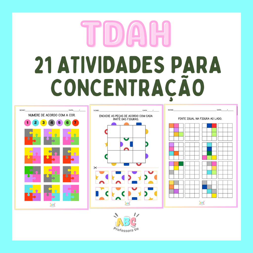 21 Atividades para crianças com TDAH - Professora Ve | Hotmart