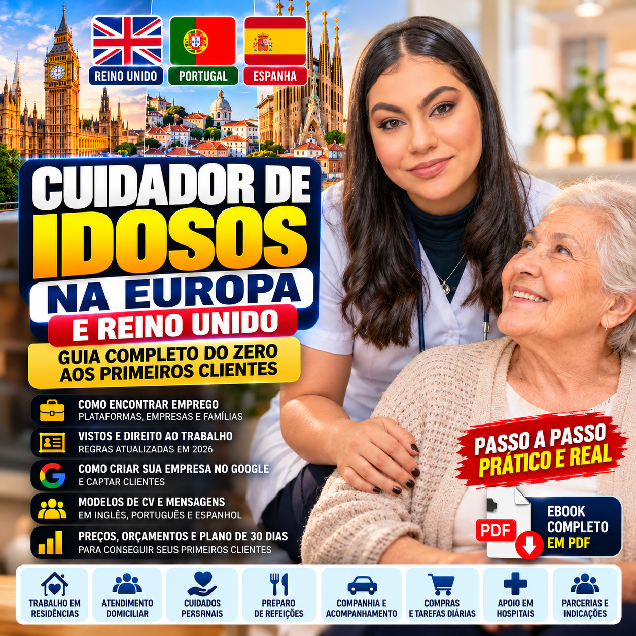 Capa do Ebook Guia Cuidador de Idosos na Europa