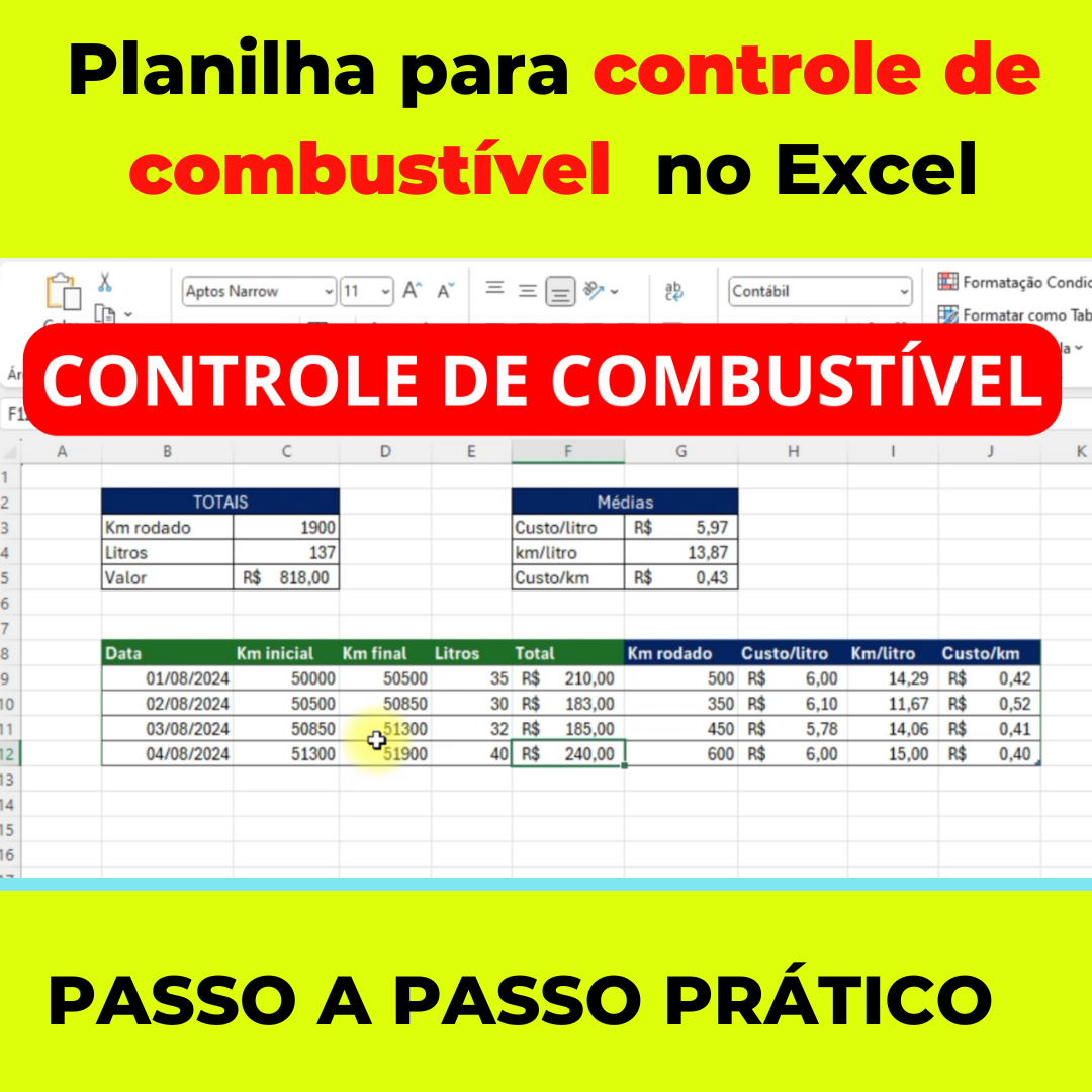 Imagem de capa para o Curso online Planilha para controle de combustível no Excel