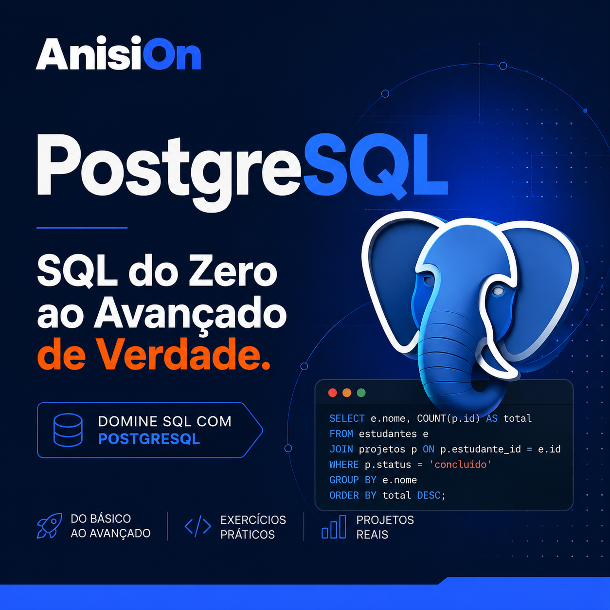 PostgreSQL - SQL do Zero ao Avançado de Verdade - AnisiOn Brasil