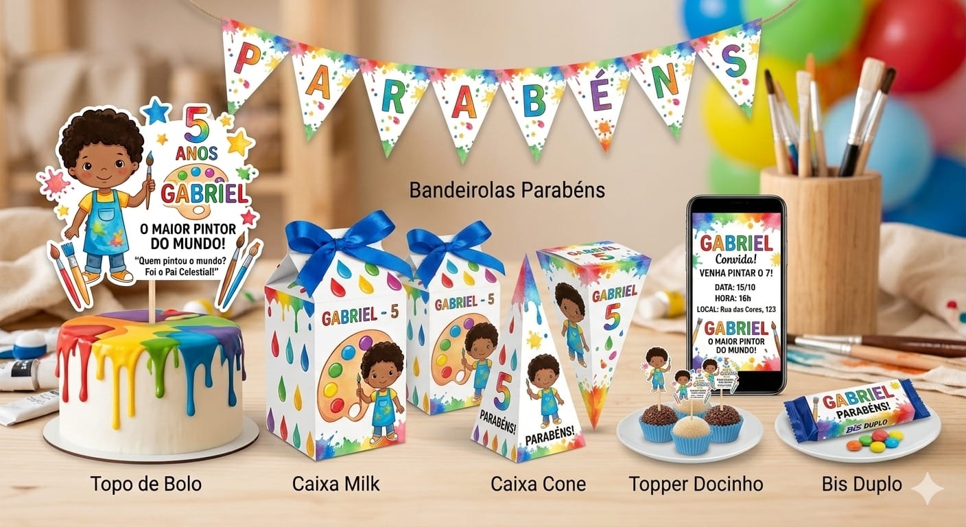 Kit Digital Completo: Festa O Maior Pintor do Mundo