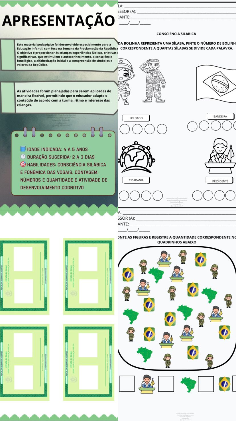 Plano de aula para Educação Infantil: Proclamação da República | Ho...