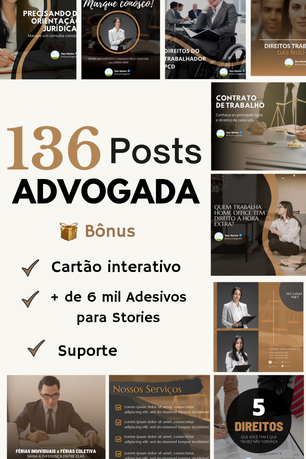 Imagem de capa para o Ebook Canva Pack Advogada 
