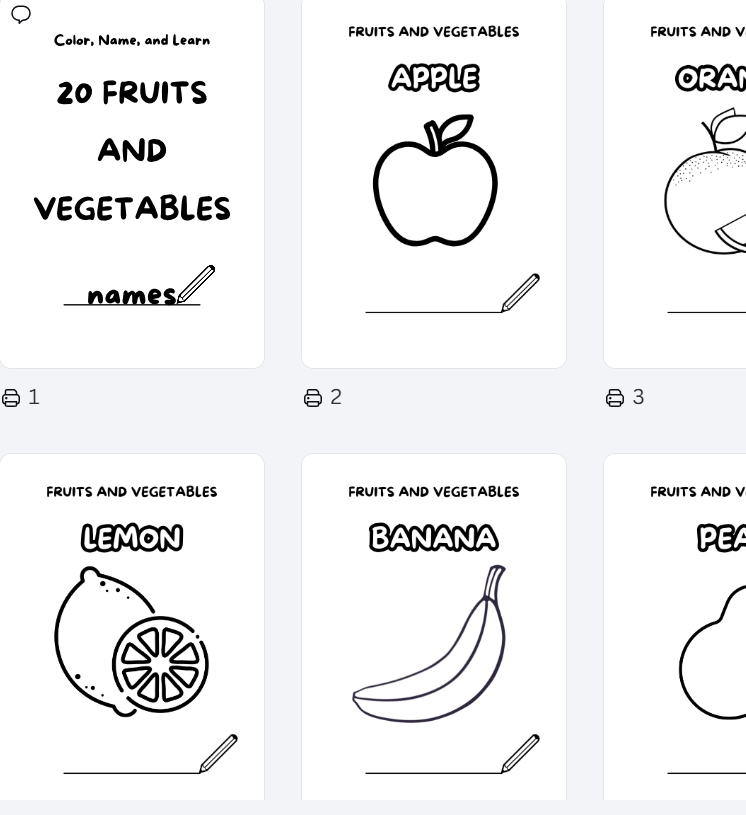 Color, Name, and Learn: 20 Fruits & Vegetables Activity Book - Ad A...