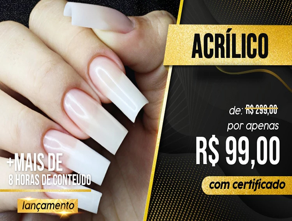 ALONGAMENTO EM ACRÍLICO - Ana Paula Villar | Hotmart