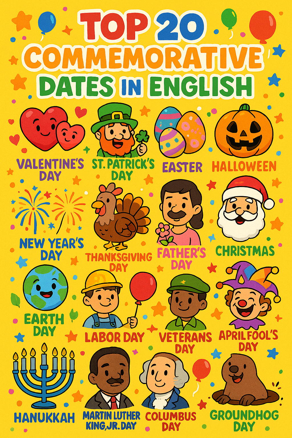 Aprenda e Ensine Datas Comemorativas em Inglês de Forma Divertida