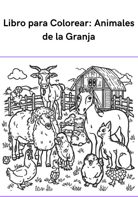 Animales de la granja: Libro para colorear | Hotmart