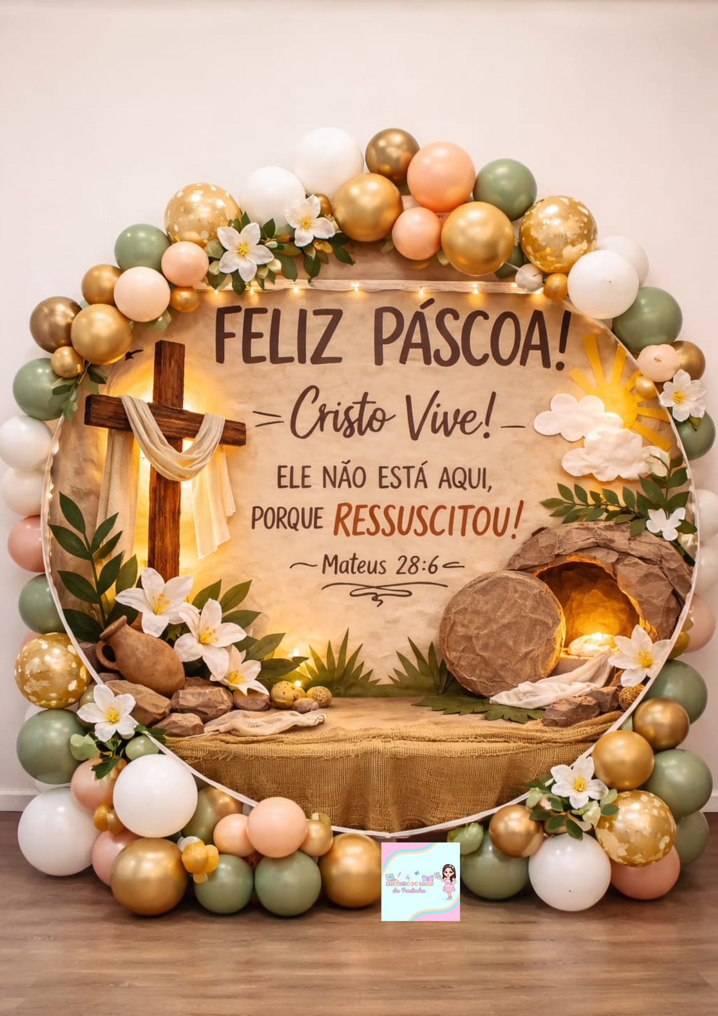*PAINEL PÁSCOA CRISTÃ REDONDO*