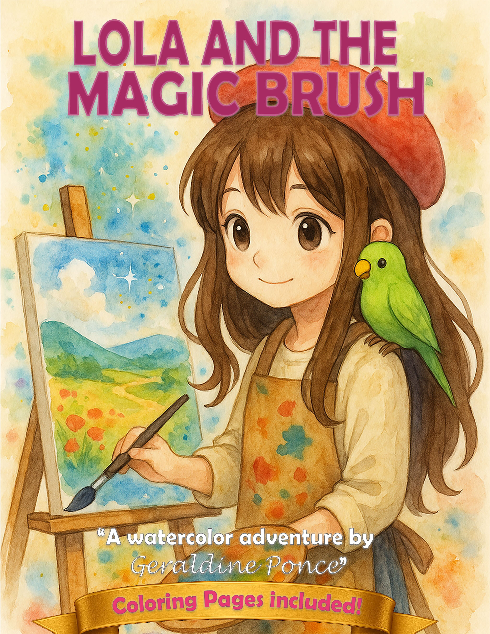 Lola and the magic Brush A watercolor adventure, Coloring Book Inc...