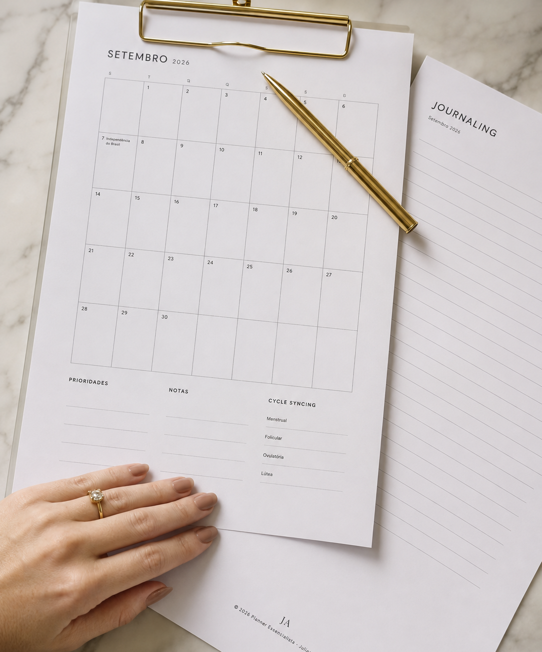 Planner Essencialista mockup oficial