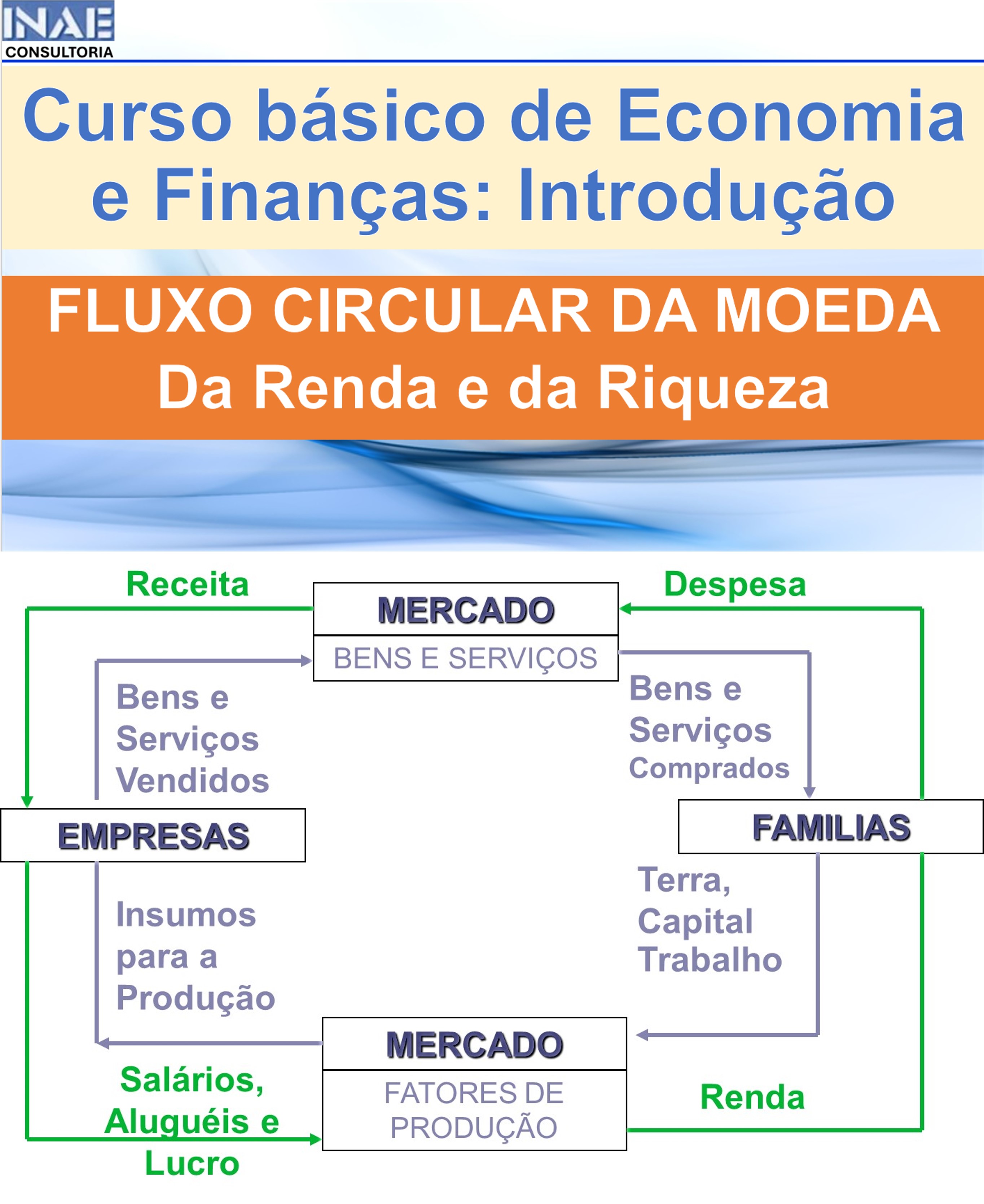 Curso básico de Economia e Finanças: Introdução ao Fluxo Circular da Moeda, da Renda e da Riqueza