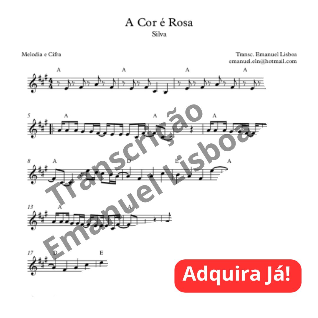 A Cor é Rosa - Silva - Partitura - Emanuel Lisboa | Hotmart
