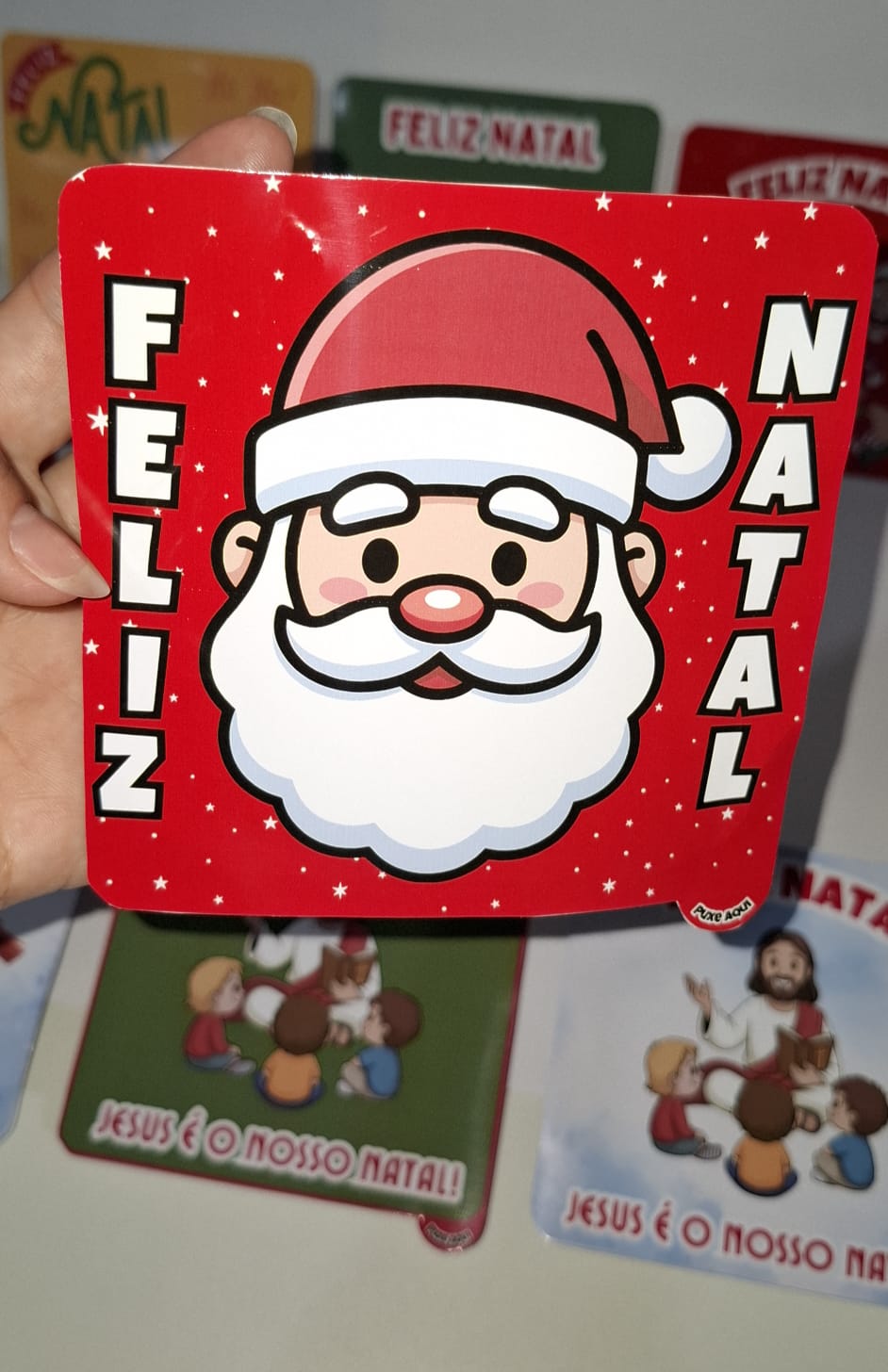 Quadr 🎄 RÓTULO PERSONALIZADO DE NATAL – para embalagem descartável quadr...