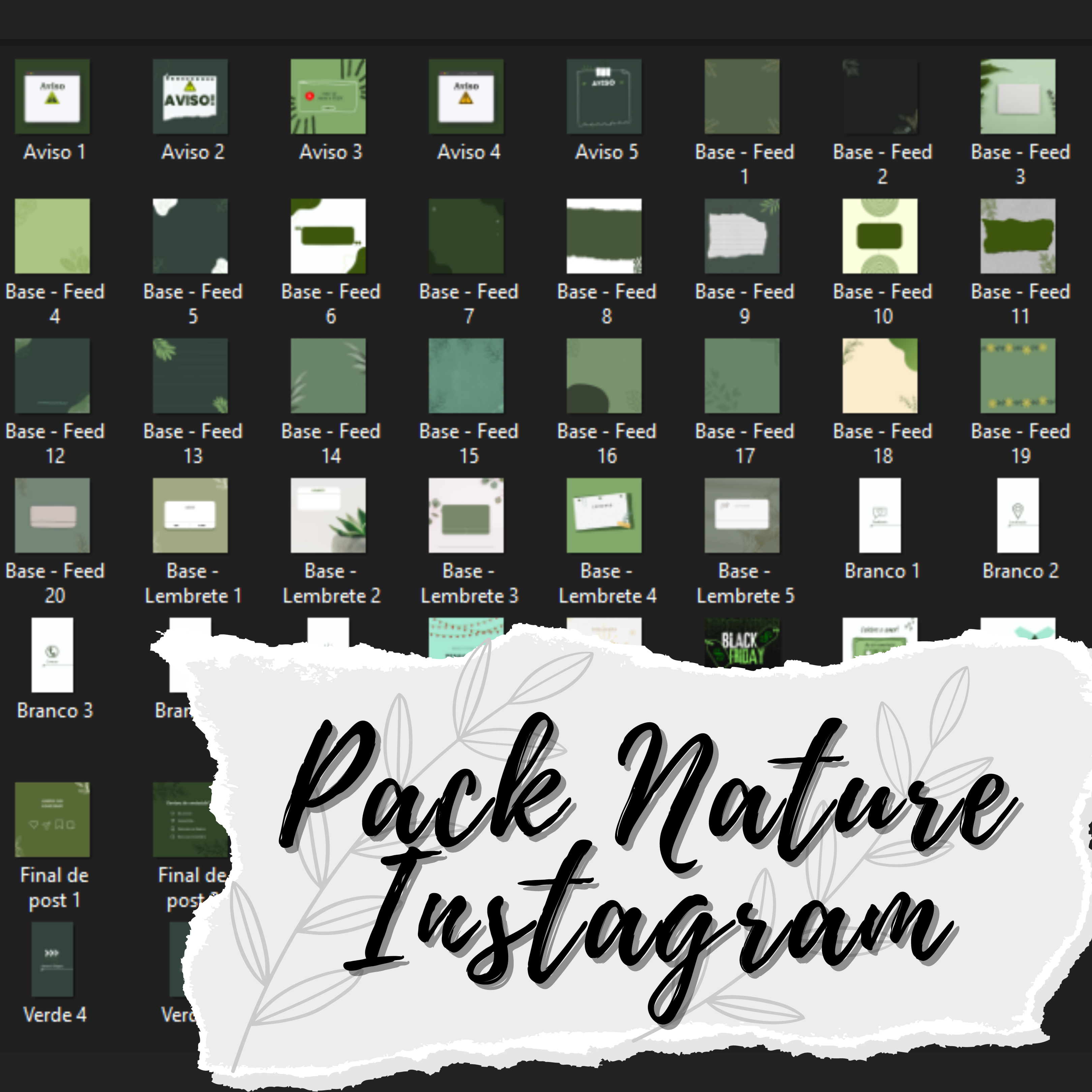 Kit Nature para Instagram! Designs prontos para uso!