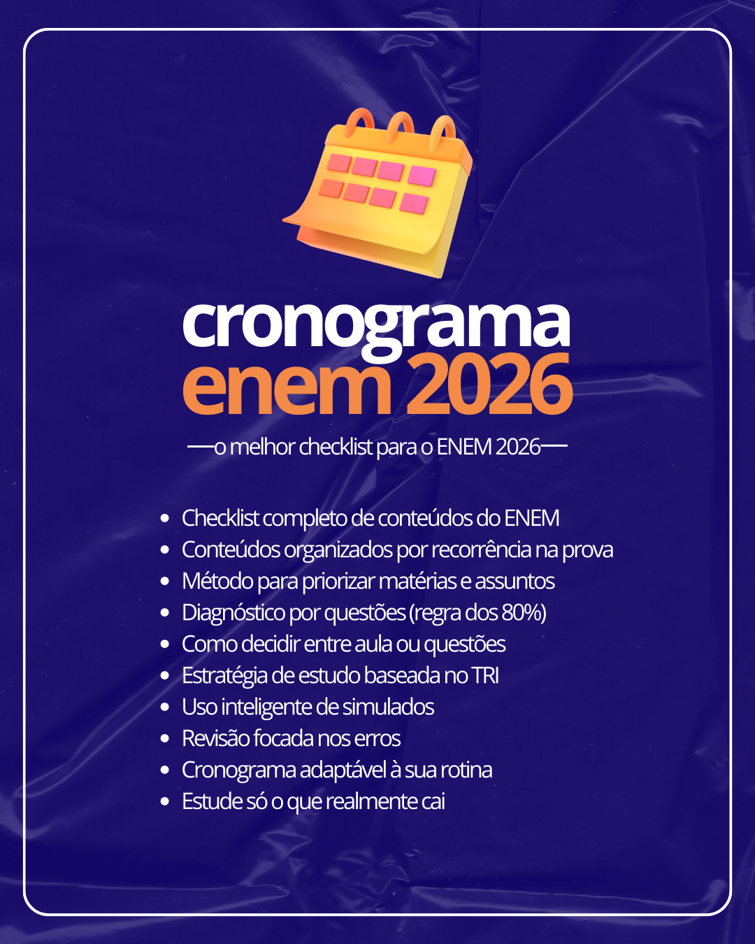 Cronograma ENEM 2026 — Checklist Estratégico para Estudar Só o Que ...