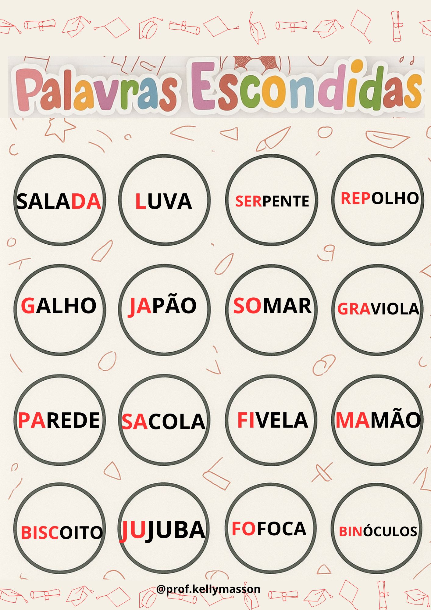 Palavras escondidas - Kelly Carla Masson Batista | Hotmart