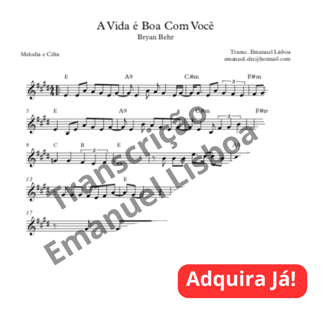 A Vida é Boa Com Você - Bryan Behr - Partitura - Emanuel Lisboa
