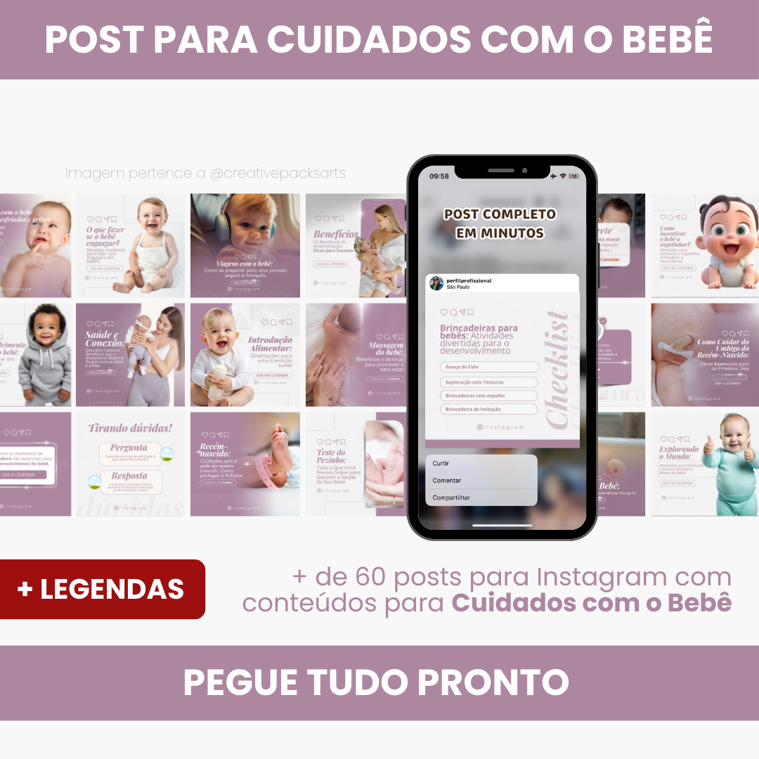 Imagem de capa para o Curso online PACK CUIDADOS COM O BEBÊ